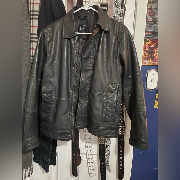 Gap Men’s Leather Jacket - Picture 1 of 4